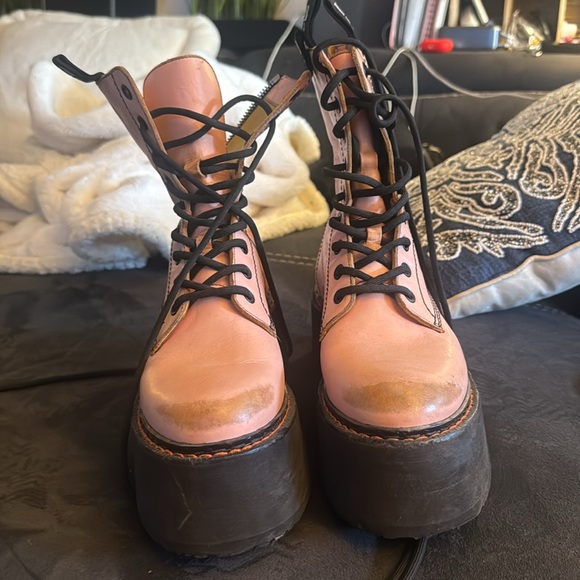 RARE R13 - size 39 double stack boot PINK made in Italy COMBAT - Picture 8 of 17